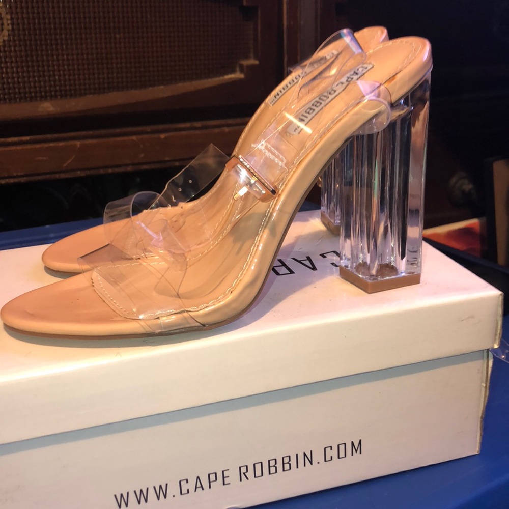 Transparent Glass Slipper Heel